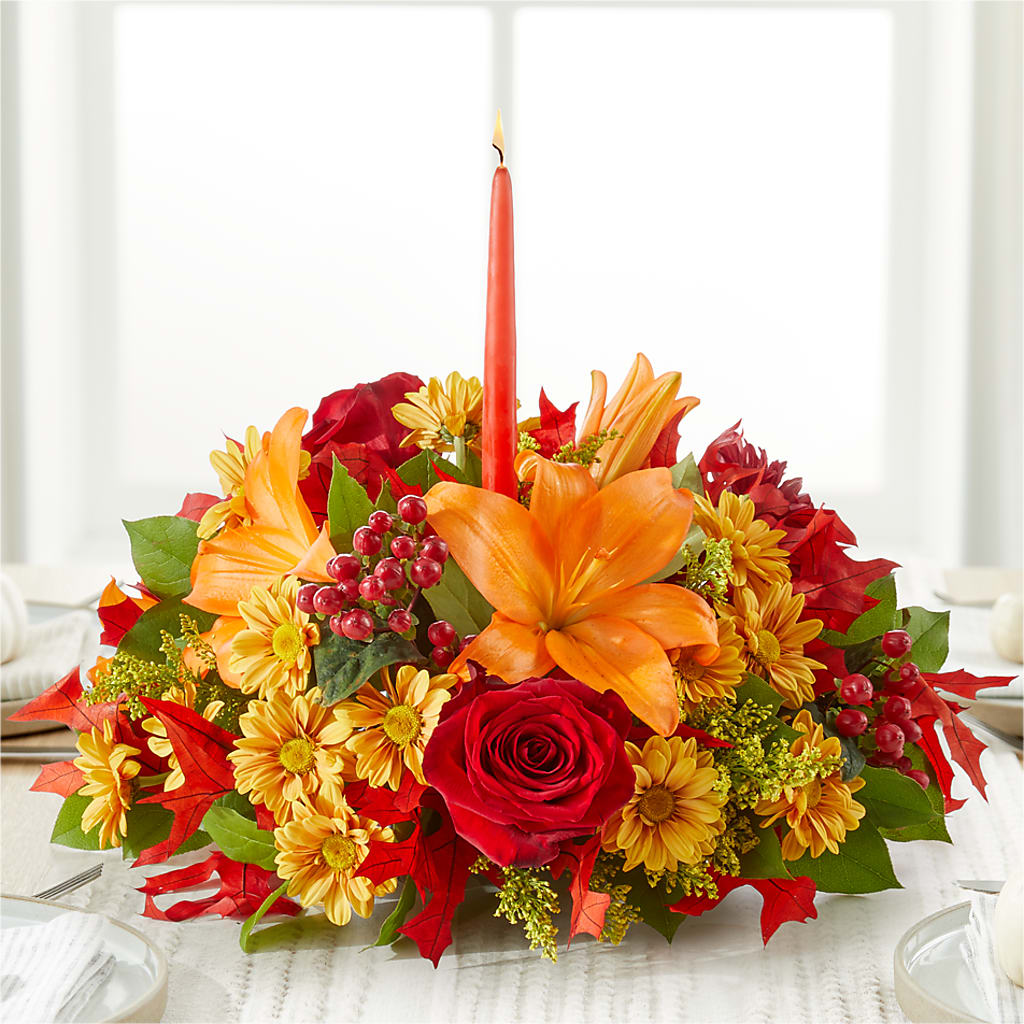 Autumn's Embrace Centerpiece – Mano Florist, Dearborn Heights MI