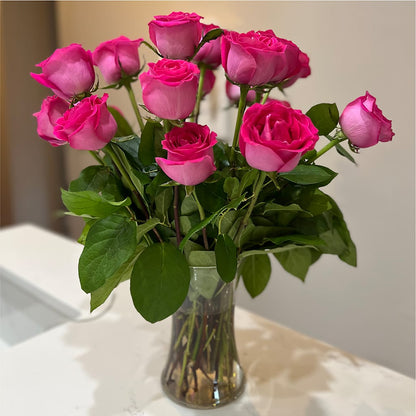 Long Stem Pink Rose Bouquet –  Mano Florist, Dearborn Heights MI